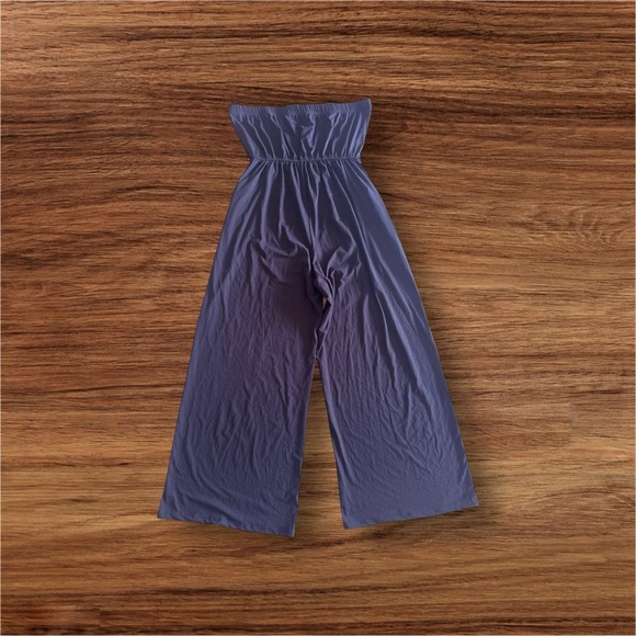 Mia Rose Brand  Women’s Jumpsuit wide leg Strapless with pockets elastic waist - Picture 2 of 16